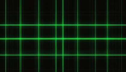 Obraz premium Abstract digital art with green neon lines forming a grid pattern over a black background