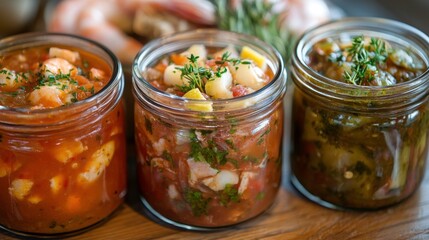 Artisan Seafood Soups in Glass Jars