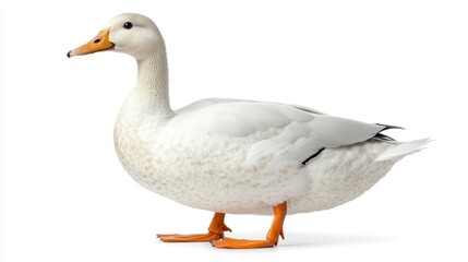 Fototapeta premium White duck standing on white background. (2)