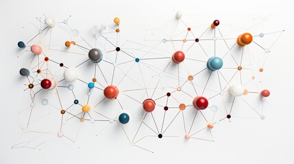 Colorful pins and wires forming a complex network.