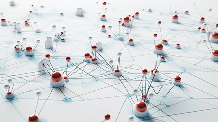 Abstract network visualization, global connection concept.