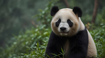 Fototapeta premium giant panda bear. Genrative.ai 