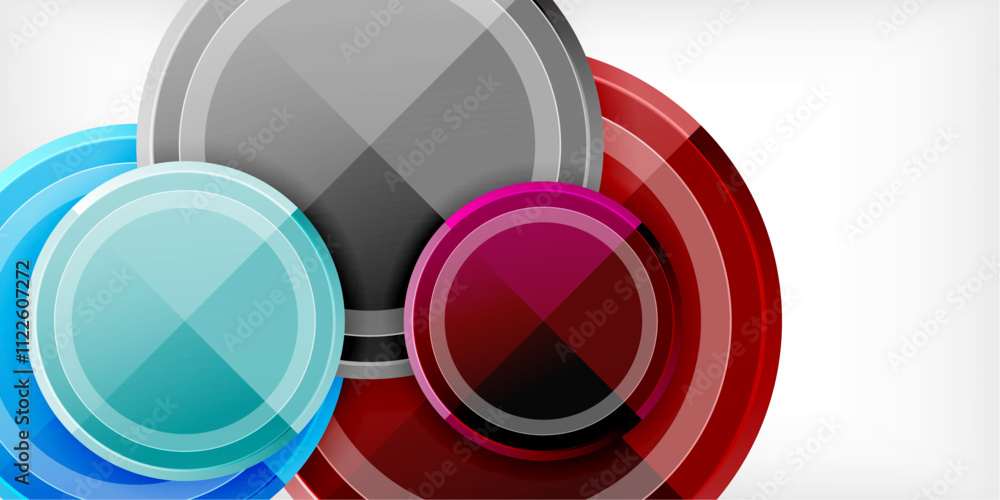 Aufkleber Minimal geometric abstract background. Circle triangle design