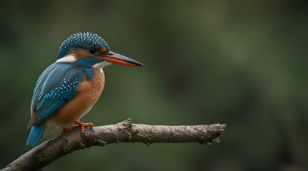 Fototapeta premium kingfisher on the branch. Genrative.ai