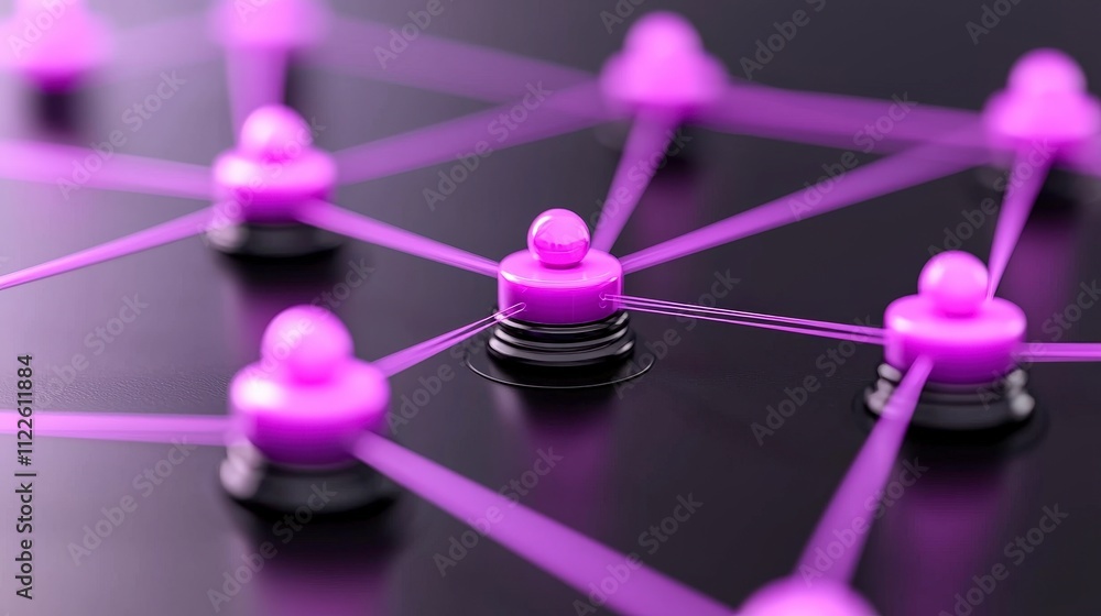 Poster global network connection abstract digital nodes lines