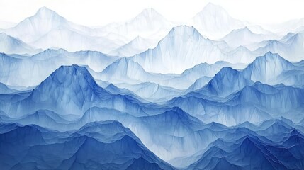 Obraz premium Ice layers forming jagged, abstract ridges and peaks, with light scattering through the transparent and textured surfaces