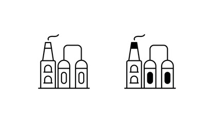 Oil Refinery icon design with white background stock illustration
