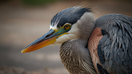 Obraz premium great blue heron ardea cinerea. Genrative.ai