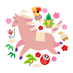 Fototapeta premium かわいいウマのイラスト素材