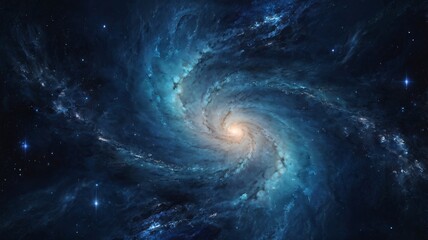 Cosmic Vortex with Radiant Center and Swirling Starlight V3