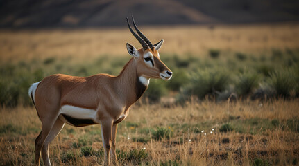 Fototapeta premium antelope in the savannah. Genrative.ai 