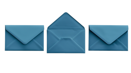 Teal blue envelope front back open blank empty copy space product mockup template stationery packaging design supply isolated paper mailer correspondence invitation greeting card modern elegant