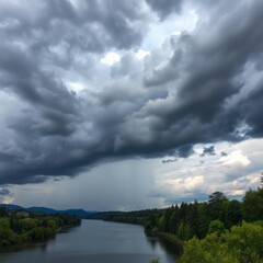 Rain clouds over willamette river seen from george rogers park in lake oswego oregon River landscapes Ultra realistic Photorealistic landscape photographywater travel sky beautiful tourism outdoor