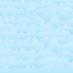Blue sky and white clouds background. Vector illustration.