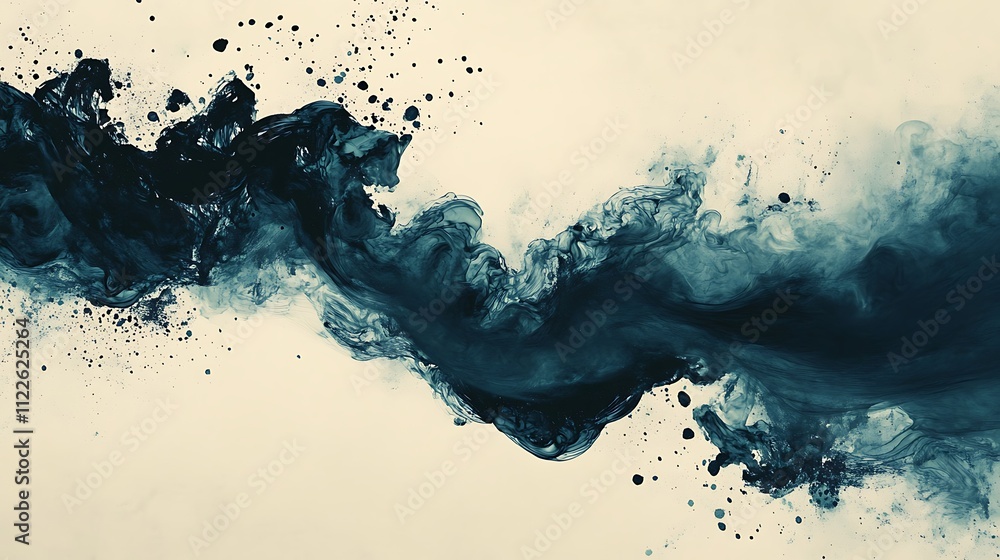 Poster a smooth, flowing abstract paint textures with a large, clear area for text