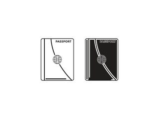 International passport icon vector, passport cover vector  isolated Illustration