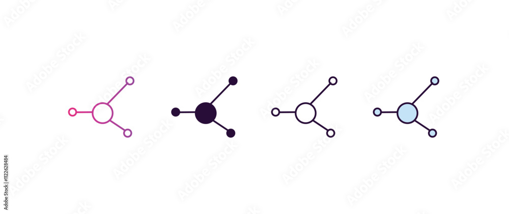Aufkleber molecular configuration gradient, line, filled, colored icon. editable vector from medical concept. 