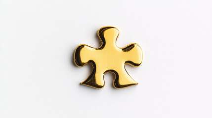 Obraz premium golden puzzle piece on a white background