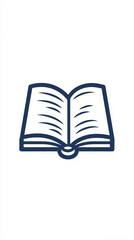 simple open book icon outline vector graphic design illustration