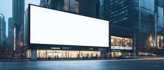 Obraz premium A big digital screen for outdoor media with a blank advertising mockup in an urban city