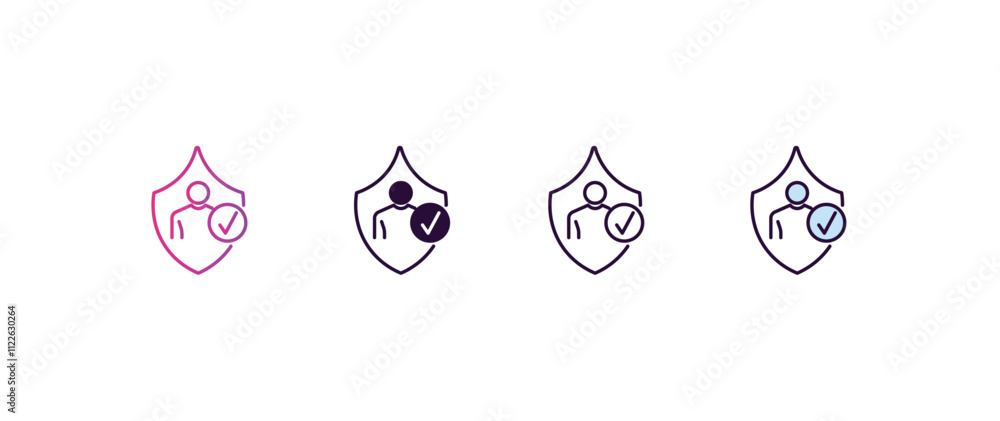 Poster authentication gradient, line, filled, colored icon. editable vector from internet security concept.