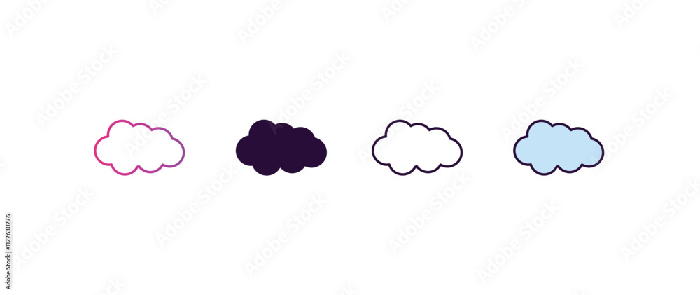 Poster cloud gradient, line, filled, colored icon. editable vector from internet security concept. four dif