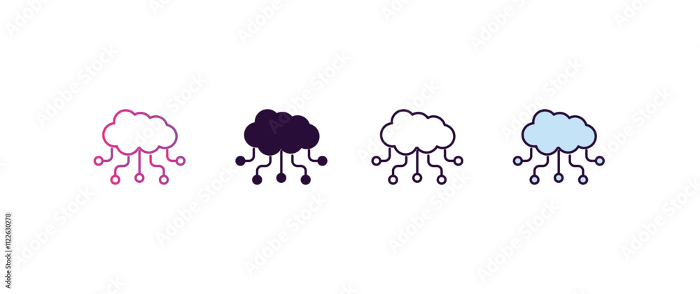 Poster computing cloud gradient, line, filled, colored icon. editable vector from internet security concept