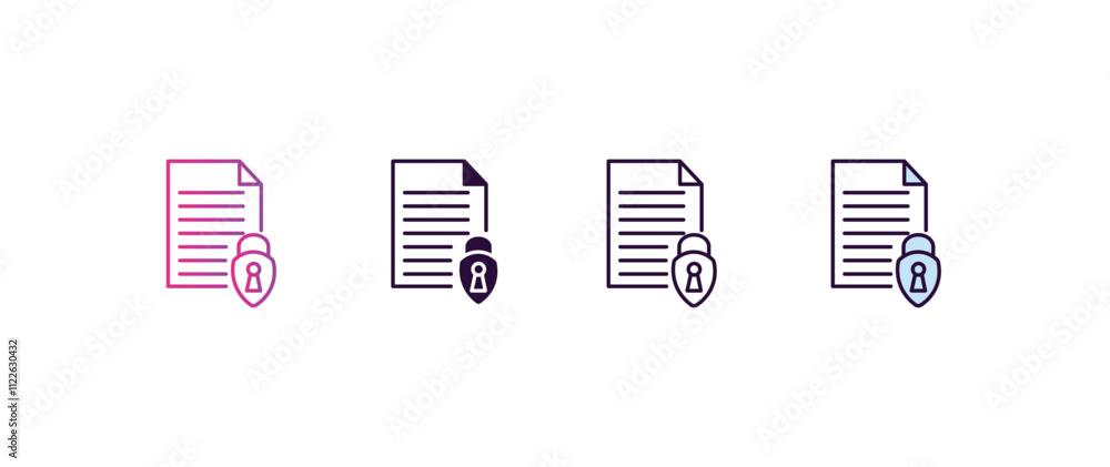 Poster file security gradient, line, filled, colored icon. editable vector from internet security concept. 