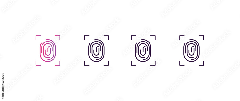 Aufkleber fingerprint scan gradient, line, filled, colored icon. editable vector from internet security concep