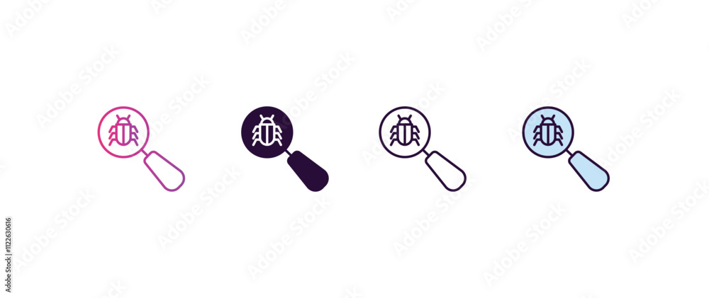 Poster malware gradient, line, filled, colored icon. editable vector from internet security concept. four d