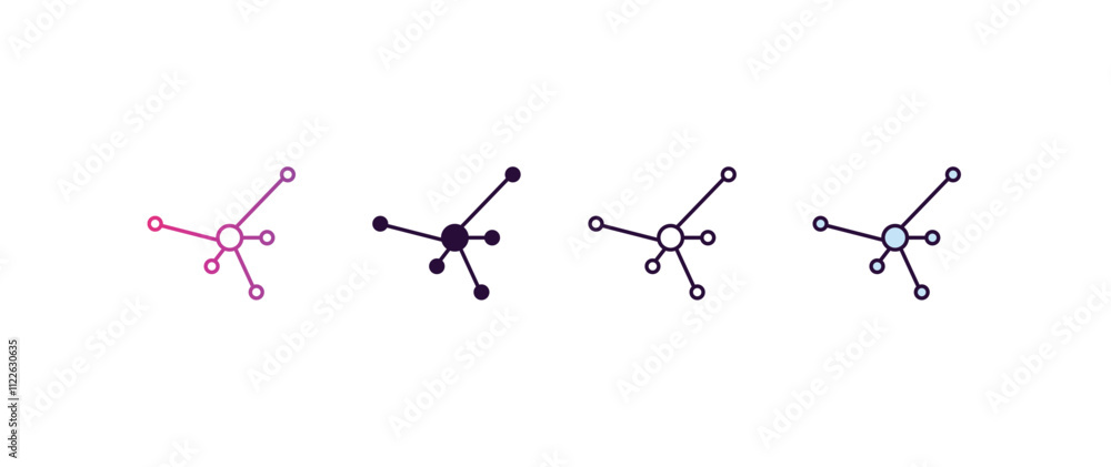 Poster network gradient, line, filled, colored icon. editable vector from internet security concept. four d