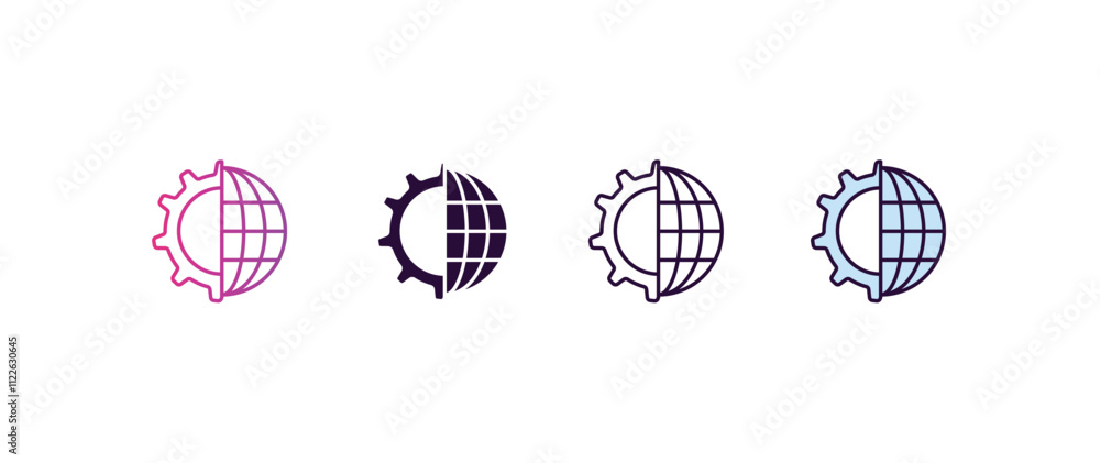 Poster network optimization gradient, line, filled, colored icon. editable vector from internet security co