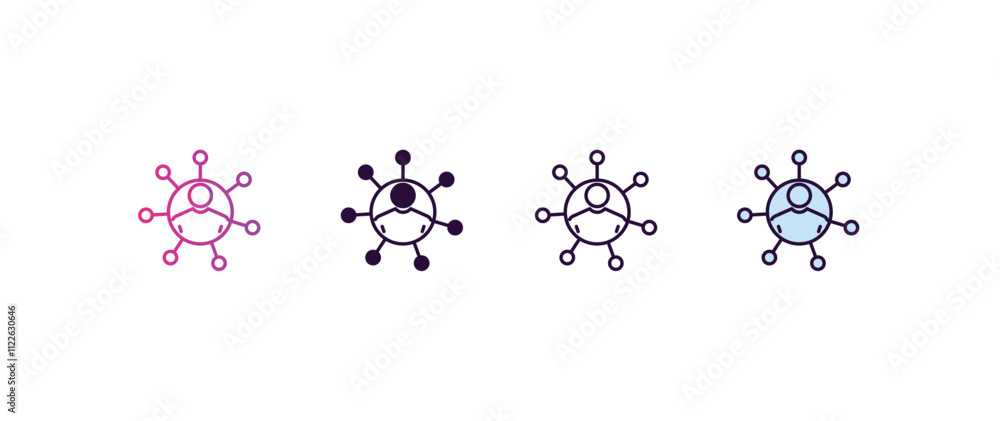 Poster networking gradient, line, filled, colored icon. editable vector from internet security concept. fou