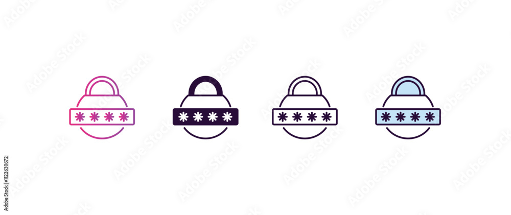 Poster password gradient, line, filled, colored icon. editable vector from internet security concept. four 