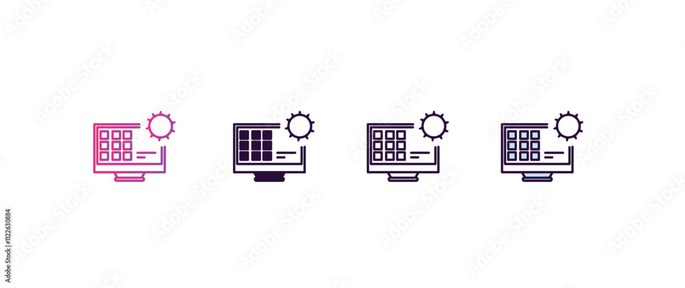 Aufkleber application gradient, line, filled, colored icon. editable vector from human resources concept. four