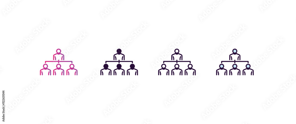 Poster company structure gradient, line, filled, colored icon. editable vector from human resources concept