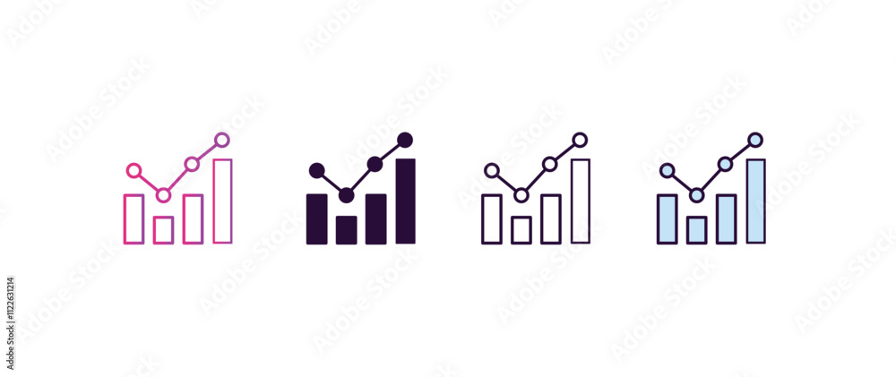 Poster benchmarking gradient, line, filled, colored icon. editable vector from human resources concept. fou