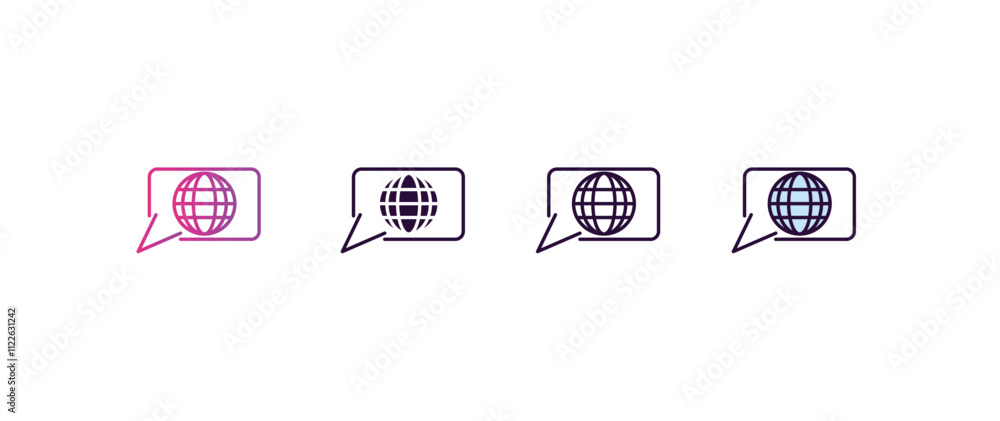 Poster language gradient, line, filled, colored icon. editable vector from human resources concept. four di