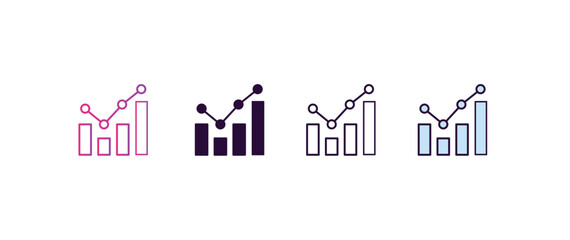 benchmarking gradient, line, filled, colored icon. editable vector from human resources concept. four different style benchmarking icon isolated on white background