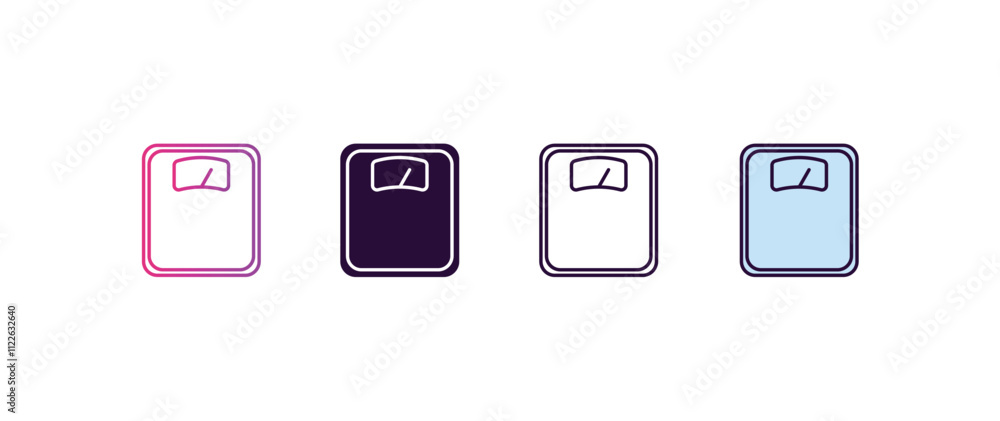 Poster scale gradient, line, filled, colored icon. editable vector from gym concept. four different style s
