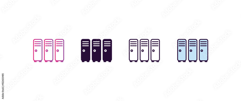 Poster locker gradient, line, filled, colored icon. editable vector from gym concept. four different style 