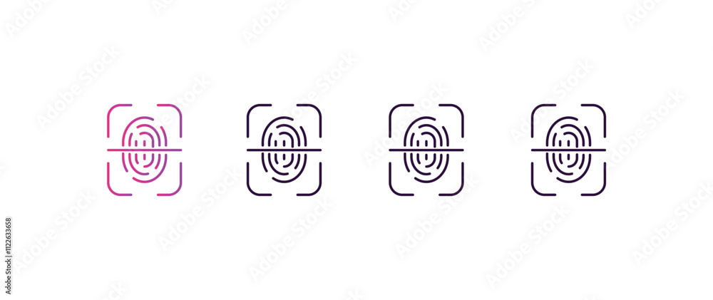 Poster biometrics gradient, line, filled, colored icon. editable vector from ai and tech concept. four diff