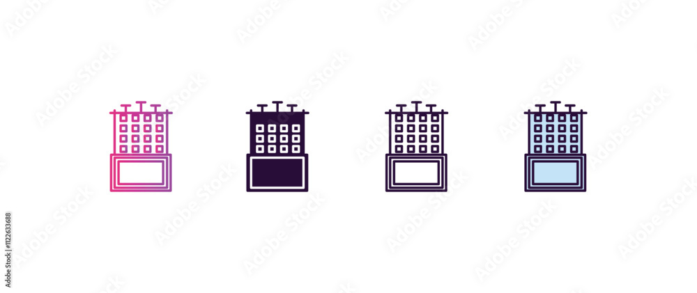 Poster difference engine gradient, line, filled, colored icon. editable vector from ai and tech concept. fo