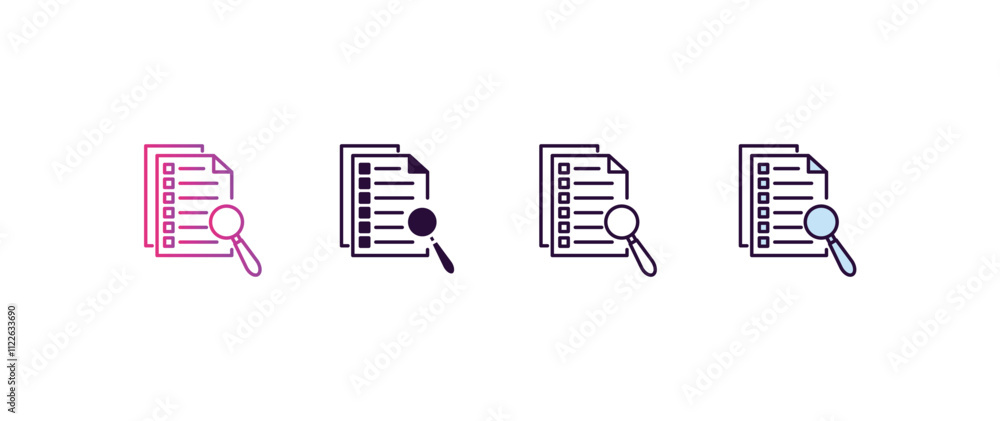 Poster evaluation gradient, line, filled, colored icon. editable vector from ai and tech concept. four diff