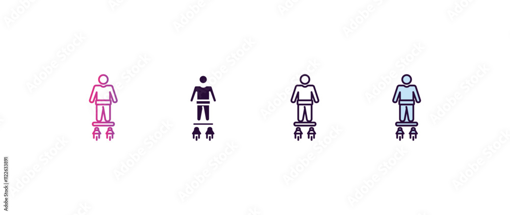 Poster flyboard gradient, line, filled, colored icon. editable vector from ai and tech concept. four differ