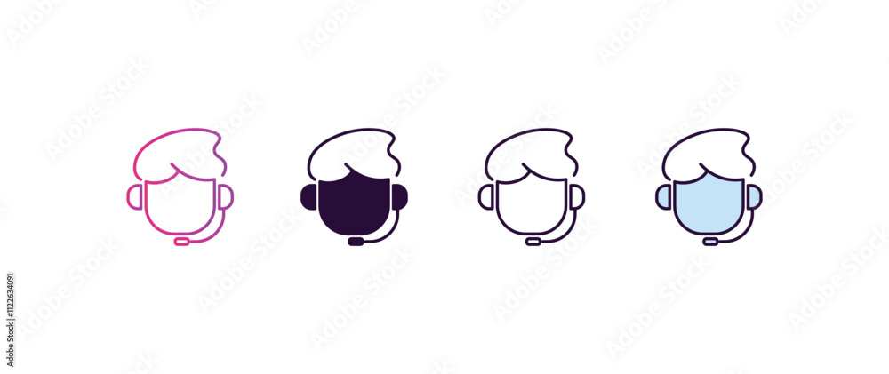 Aufkleber personal assistant gradient, line, filled, colored icon. editable vector from ai and tech concept. f