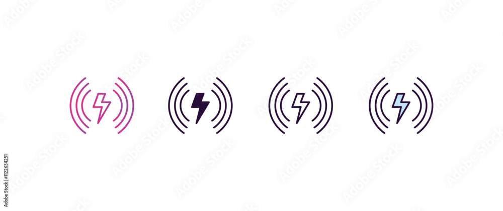 Poster wireless charging gradient, line, filled, colored icon. editable vector from ai and tech concept. fo