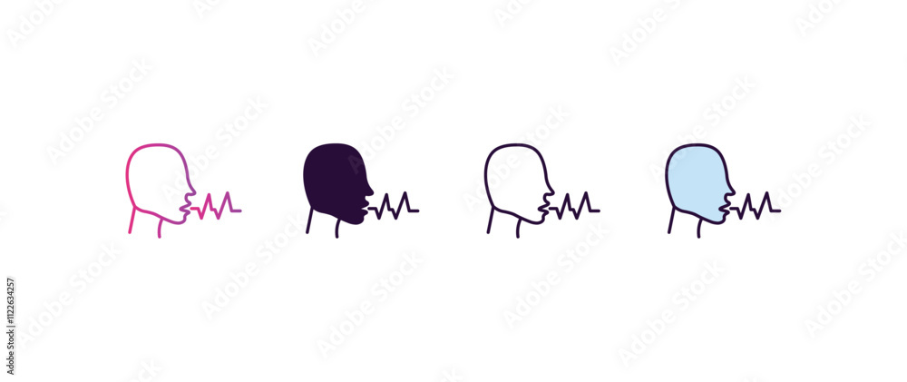 Poster voice recognition gradient, line, filled, colored icon. editable vector from ai and tech concept. fo