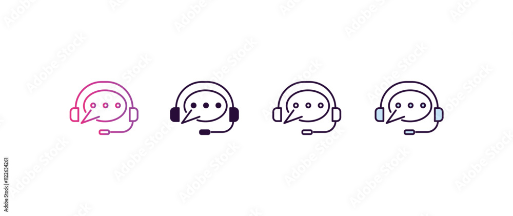 Poster assistant gradient, line, filled, colored icon. editable vector from ai and tech concept. four diffe