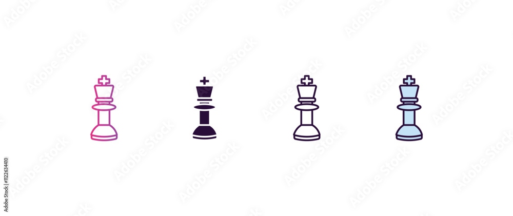 Aufkleber chess gradient, line, filled, colored icon. editable vector from ai and tech concept. four different
